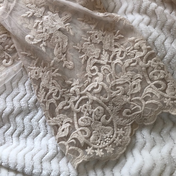 Torrid Women’s Plus Size Ivory Mesh Embroidered Duster Kimono - Picture 9 of 14